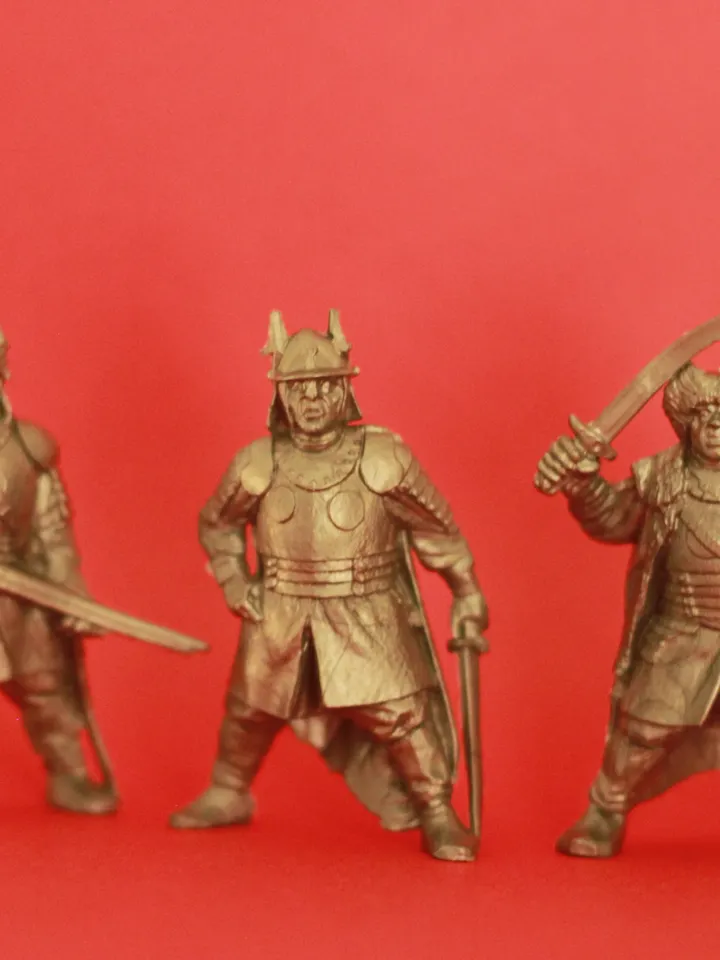 Polish gentry warriors, Miniatures 54mm scale, Infantry Unit, Tabletop Wargaming feudal miniature figures, toy soldiers