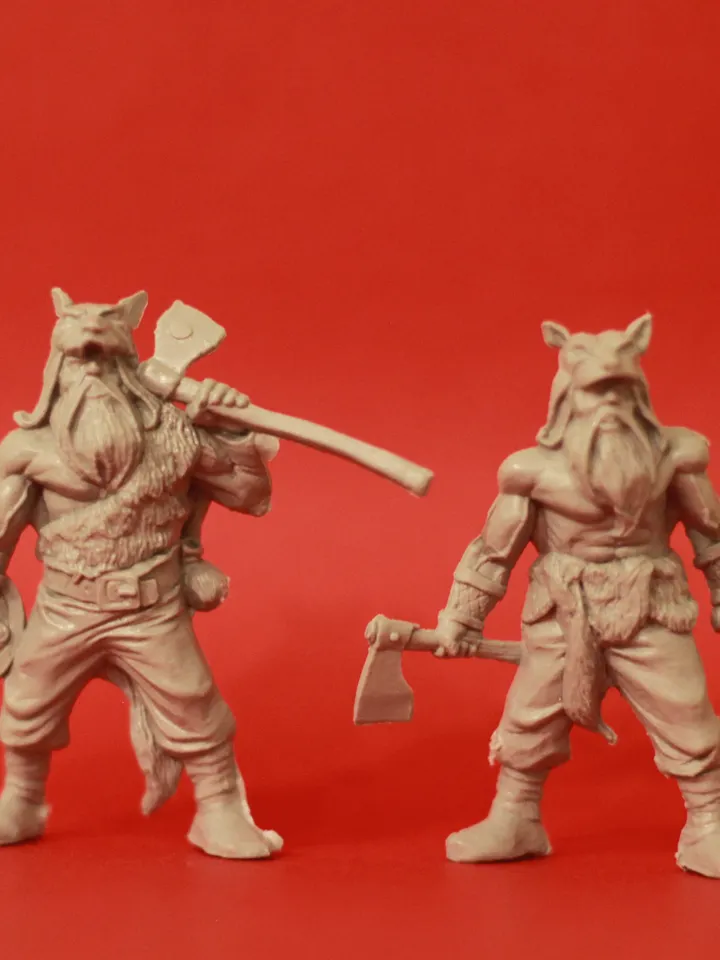 barbarians - clan wolfhounds, Miniatures 54mm scale, Tabletop Wargaming miniature figures, Slavic forest tribes, warriors, toy soldiers