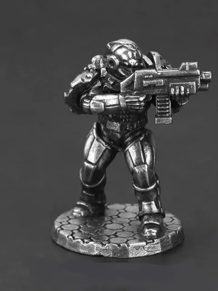 Cyberpunk Style warriors, tabletop wargaming fantasy miniature figures, metal toy soldiers