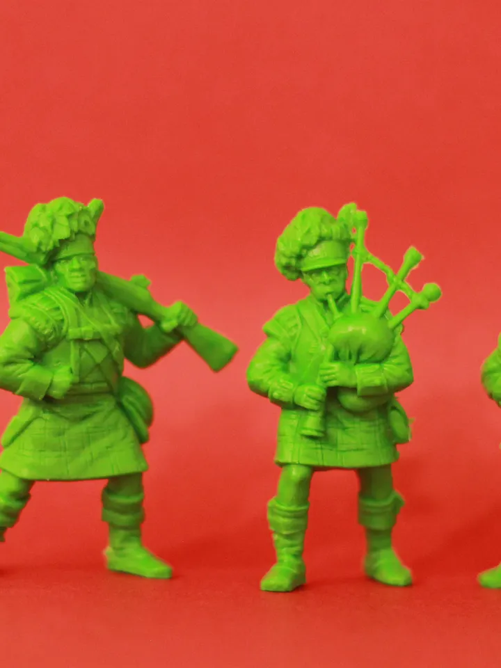 Scots (British Empire), Miniatures 54mm scale, Infantry Unit, Tabletop Wargaming miniature figures, mountain shooters, toy soldiers