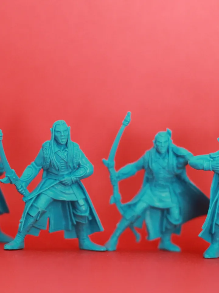 Silvan Elves, miniatures 54mm scale, tabletop wargaming miniature figures, fantasy, elven archers, toy soldiers