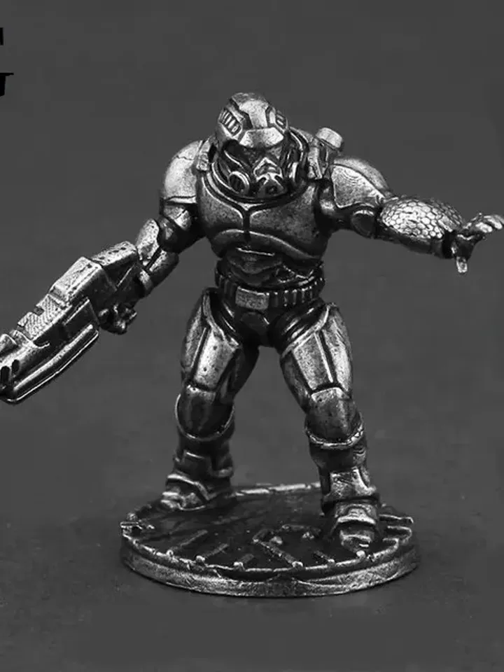 Cyberpunk Style warriors, tabletop wargaming fantasy miniature figures, metal toy soldiers