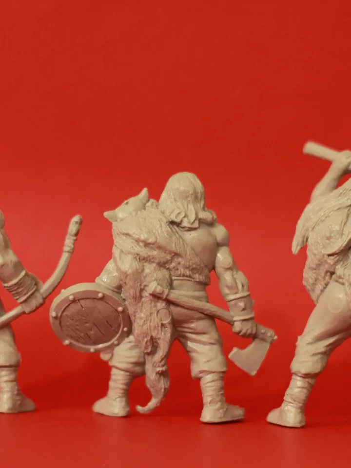barbarians - clan wolfhounds, Miniatures 54mm scale, Tabletop Wargaming miniature figures, Slavic forest tribes, warriors, toy soldiers