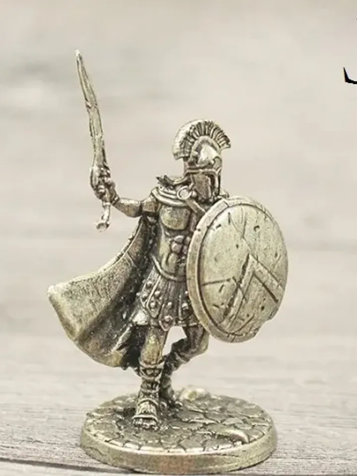 Spartan, Copper Miniature 36mm scale, Tabletop Wargaming miniature figures, warrior of Sparta, hoplite, ancient Greek warriors.