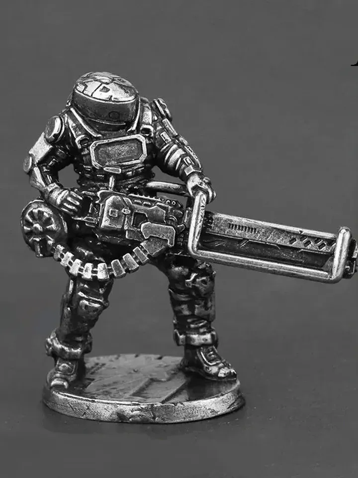 Cyberpunk Style warriors, tabletop wargaming fantasy miniature figures, metal toy soldiers