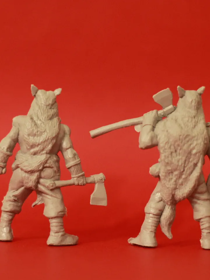 barbarians - clan wolfhounds, Miniatures 54mm scale, Tabletop Wargaming miniature figures, Slavic forest tribes, warriors, toy soldiers