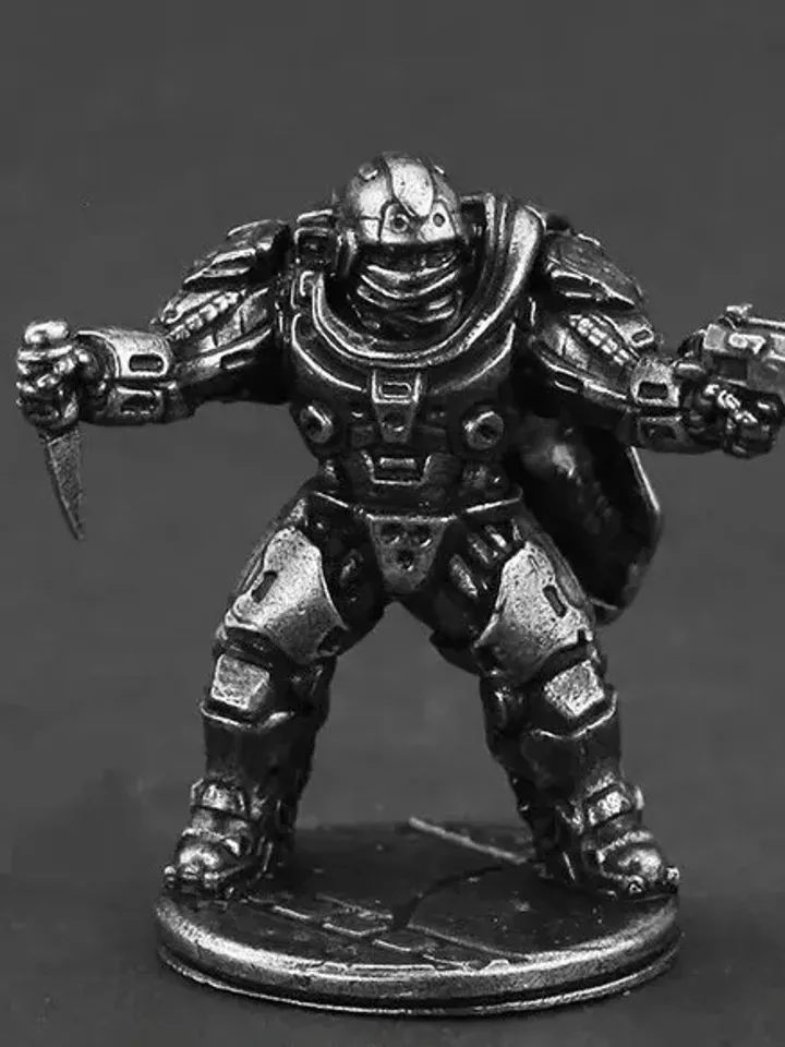 Cyberpunk Style warriors, tabletop wargaming fantasy miniature figures, metal toy soldiers
