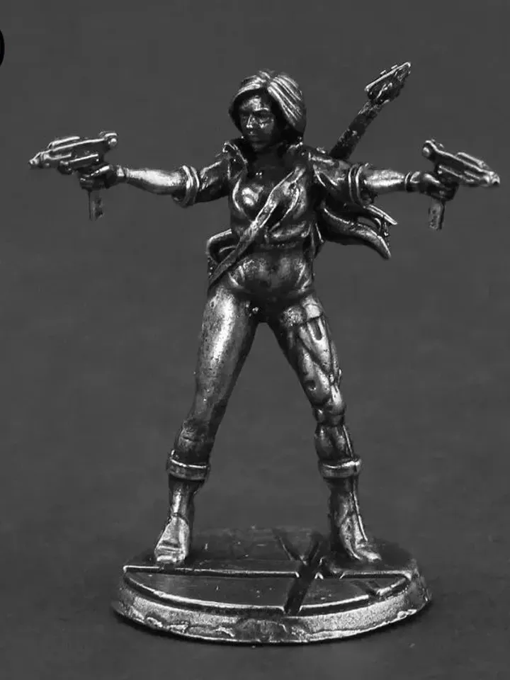 Cyberpunk Style warriors, tabletop wargaming fantasy miniature figures, metal toy soldiers