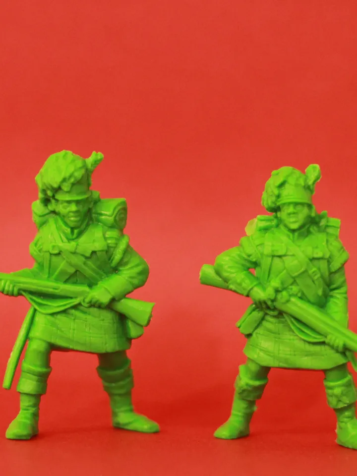 Scots (British Empire), Miniatures 54mm scale, Infantry Unit, Tabletop Wargaming miniature figures, mountain shooters, toy soldiers