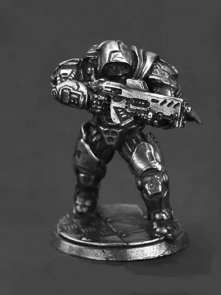 Cyberpunk Style warriors, tabletop wargaming fantasy miniature figures, metal toy soldiers