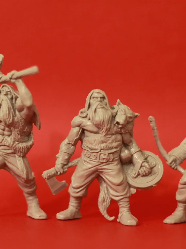 barbarians - clan wolfhounds, Miniatures 54mm scale, Tabletop Wargaming miniature figures, Slavic forest tribes, warriors, toy soldiers