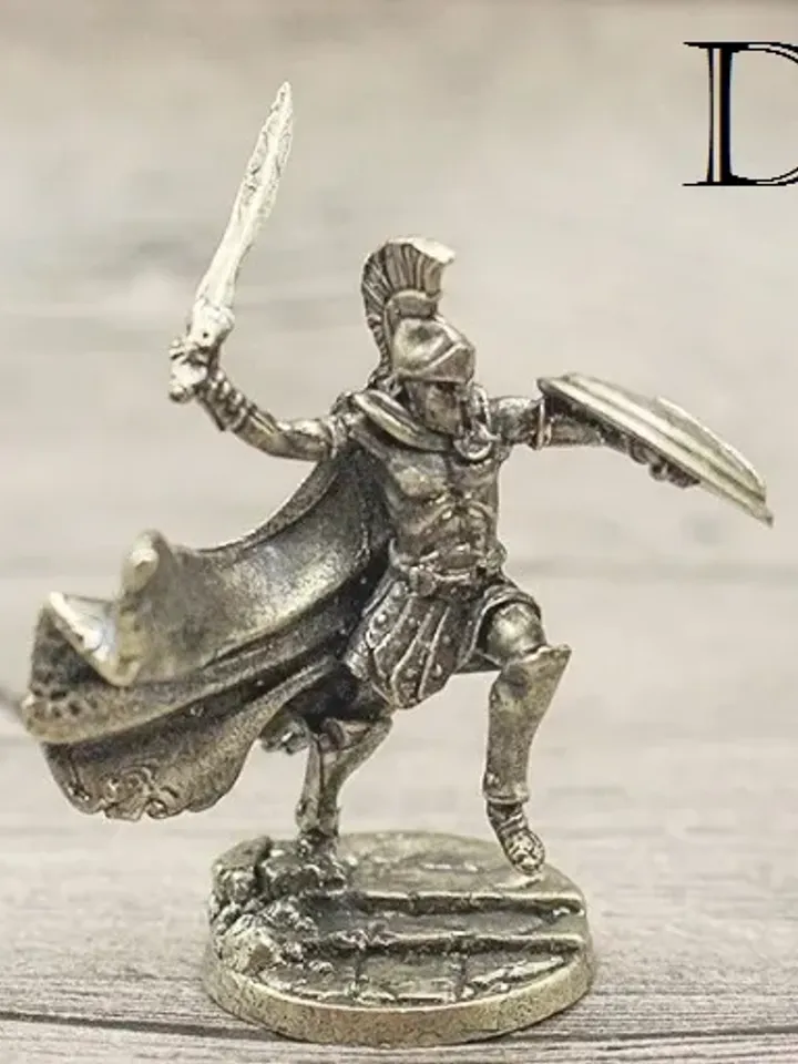 Spartan, Copper Miniature 36mm scale, Tabletop Wargaming miniature figures, warrior of Sparta, hoplite, ancient Greek warriors.
