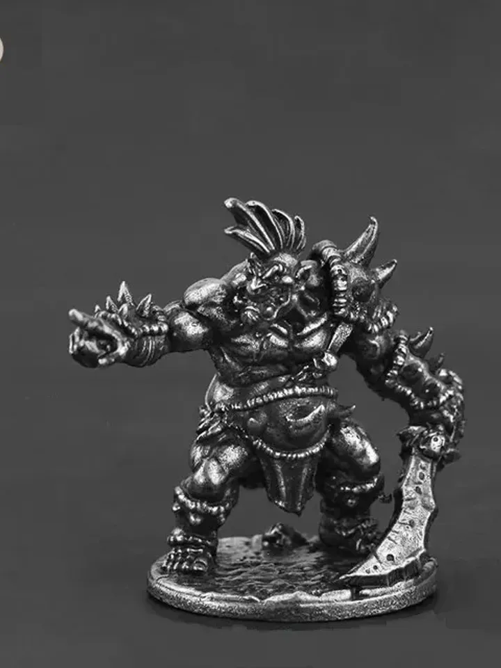 Cannibal Demon monsters, copper miniatures, tabletop wargaming fantasy miniature figures.