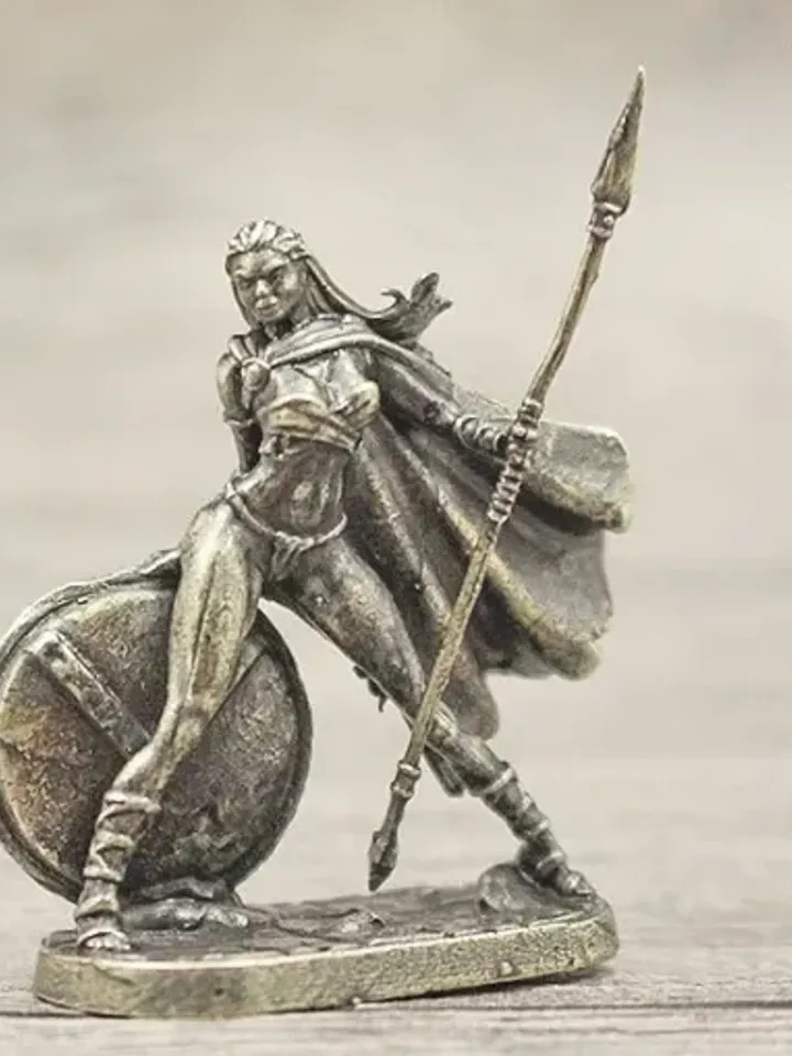 Spartan, Copper Miniature 36mm scale, Tabletop Wargaming miniature figures, warrior of Sparta, hoplite, ancient Greek warriors.