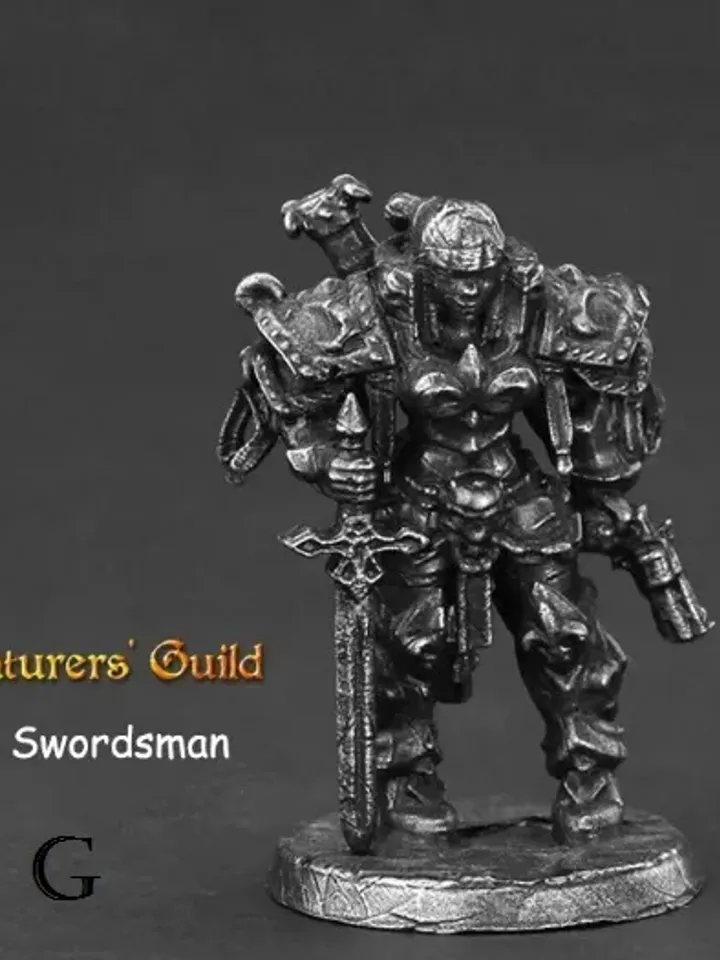 "Adventurer Guild" warriors, copper miniatures 36mm scale, Tabletop Wargaming fantasy miniature figures.