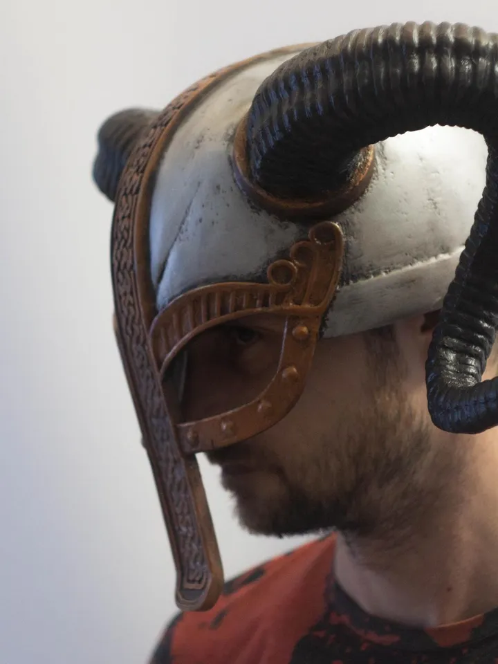 Viking Helmet, Helmet with Ram Horns, Scandinavian Armor, Cosplay Armor, Celtic Helmet, Viking Armor, Larp Armor, Battle-Worn Helmet