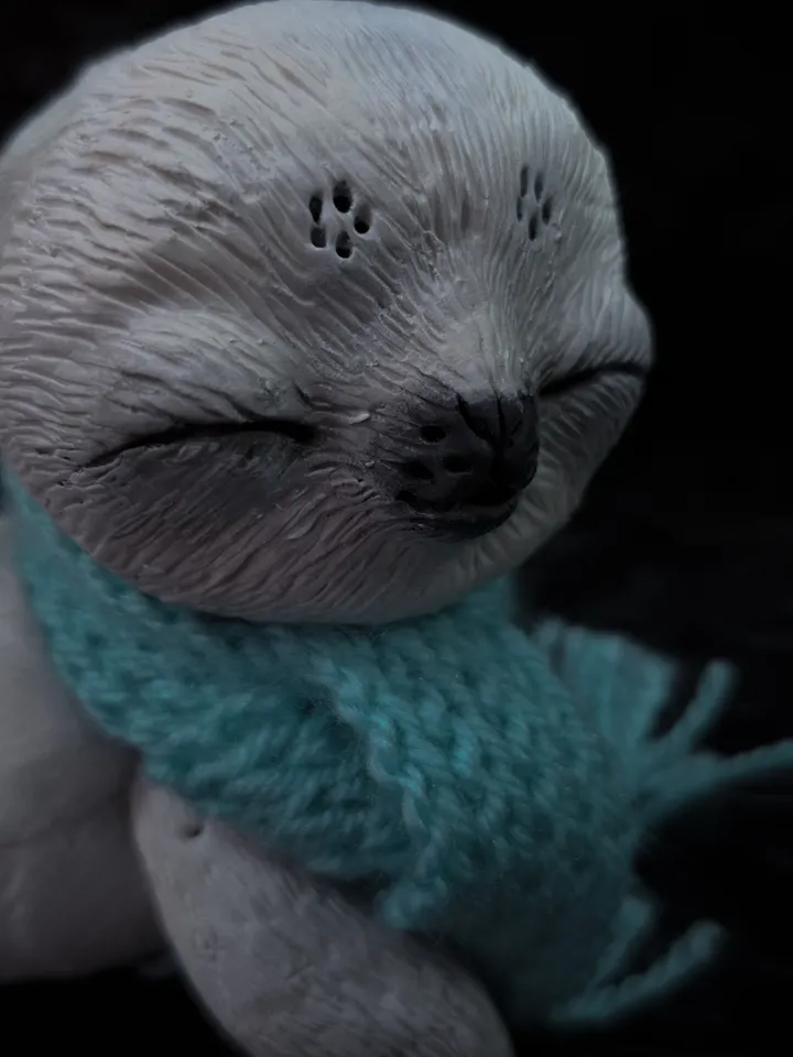 Baby seal half plush doll