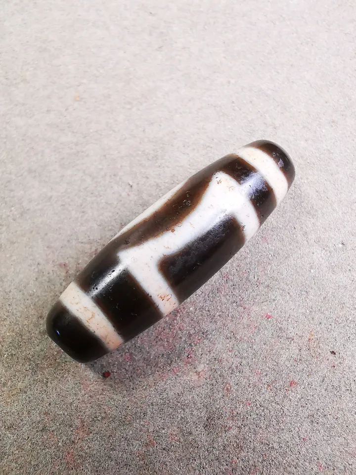 Gandhanra Antique Tibetan Dzi Bead(30 Years Old),Small Size Sky Earth Pattern,Protective Amulet Bead