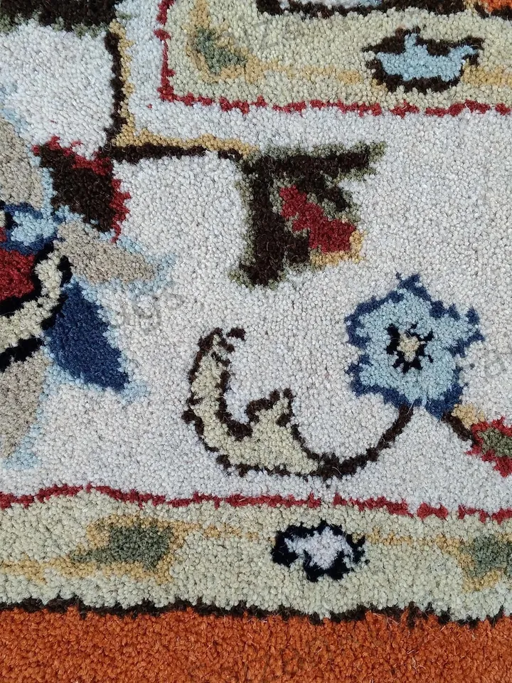 8x10 Abushan Floral Rug Hand Tufted Area Rug Handmade 100% Wool Carving Rugs for Home Living Dining Bedroom Office 8x10 8x11 9x12 12x15