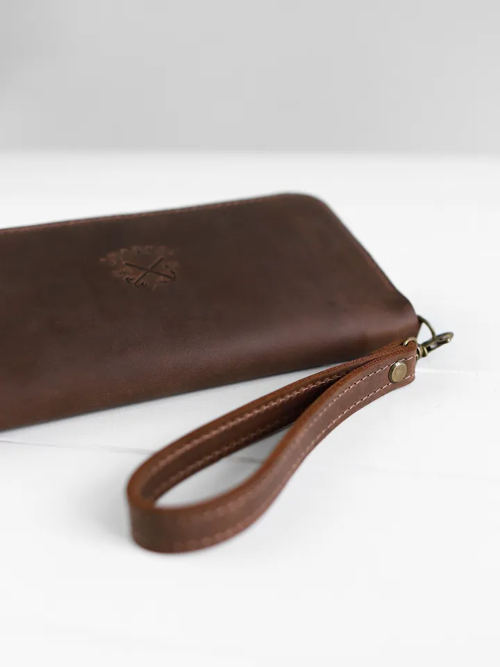 thumbnail image 2 of Men's Dark Grey Large Genuine Leather Wallet Born To Be Wild With Scorpion 2 of 14