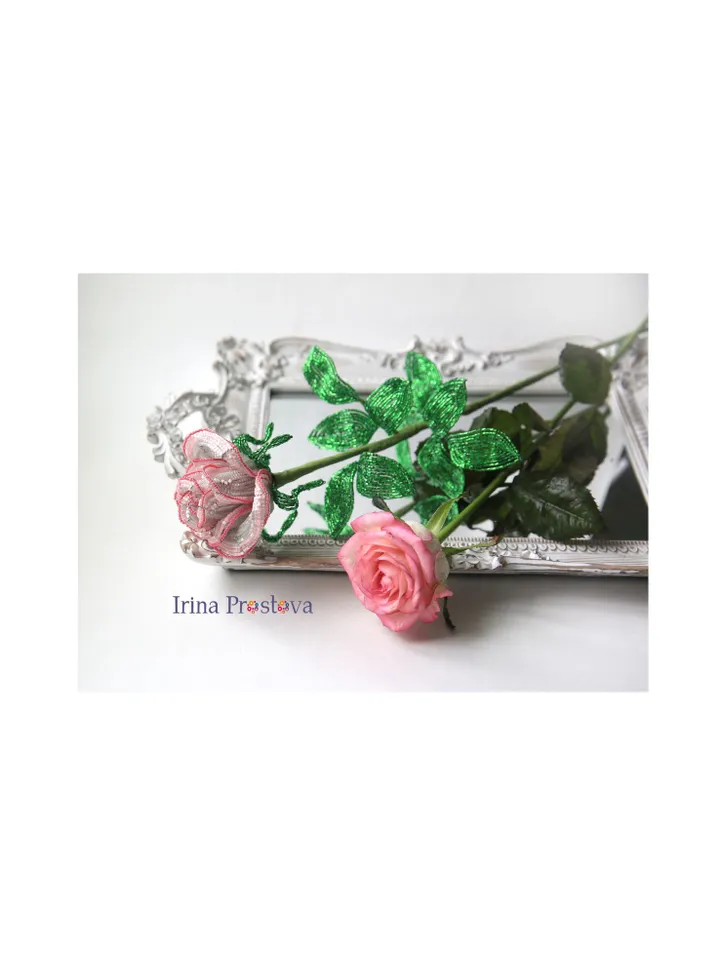 Beaded tulip, forget-me-not, rose, lilies of the valley | Beaded Flowers pattern | Seed bead patterns| 3d beaded flower