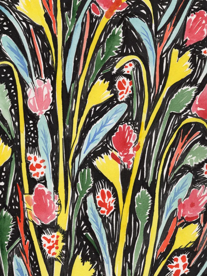 Watercolor painting. Abstraction. Flowers