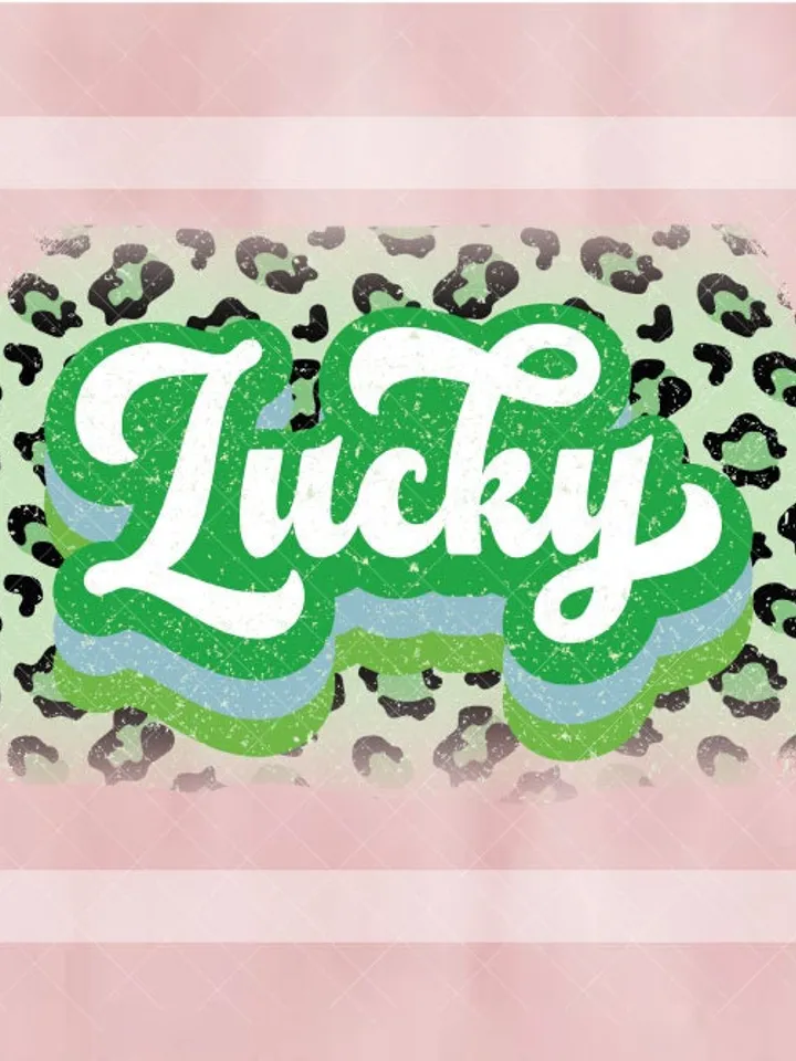 St. Patrick's Day Png, Lucky Png, Retro St. Patty's Day Png, Green Leopard, Retro Png, Lightning Bolt, Sublimation Design, Digital Download