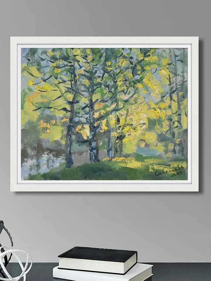 Pine Trees Painting Nature Impressionism Art Original Artwork