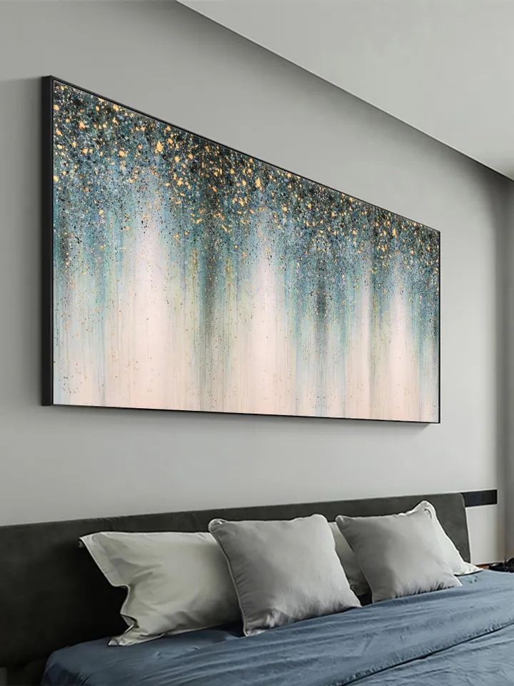 Original Gold Foil Oil Painting on Canvas Large Wall Art Abstract Golden Acrylic Painting Custom Painting Living room Wall Decor Home Decor