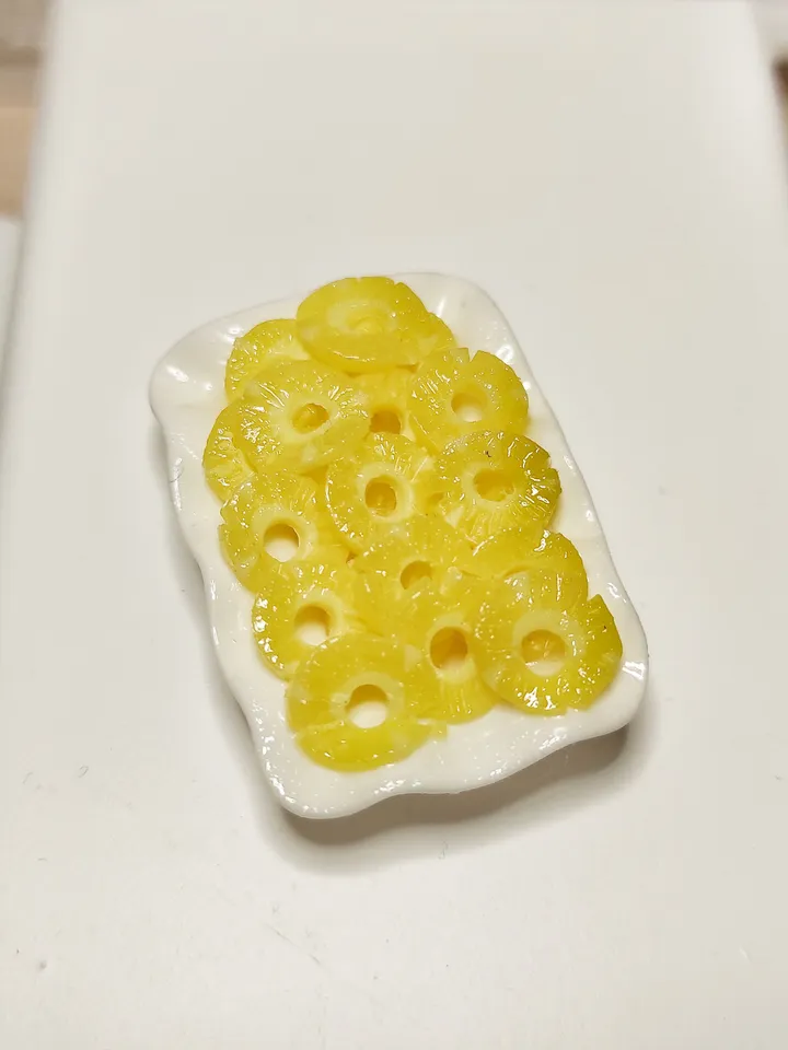 Realistic polymer clay pineapple slices - pineapple for dolls - fruit for doll - mini food - miniatures - dollhouse food