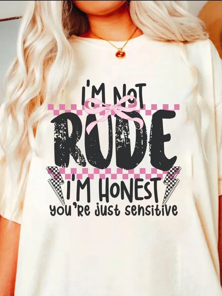 I'm Not Rude PNG Snarky Sarcastic Funny saying Png Retro Checkered Trendy Womens Sarcasm Edgy Png Sassy Png Funny Mom Attitude Png ORIGINAL