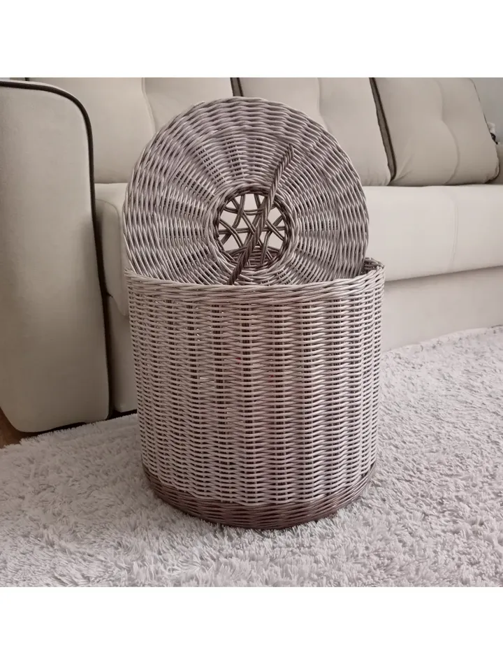 Storage basket. Wicker basket. Basket for toys. Laundry basket. Basket in the bathroom.