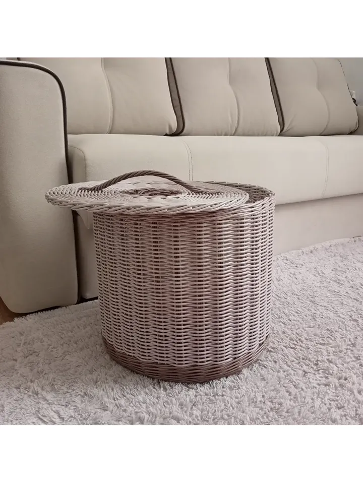 Storage basket. Wicker basket. Basket for toys. Laundry basket. Basket in the bathroom.