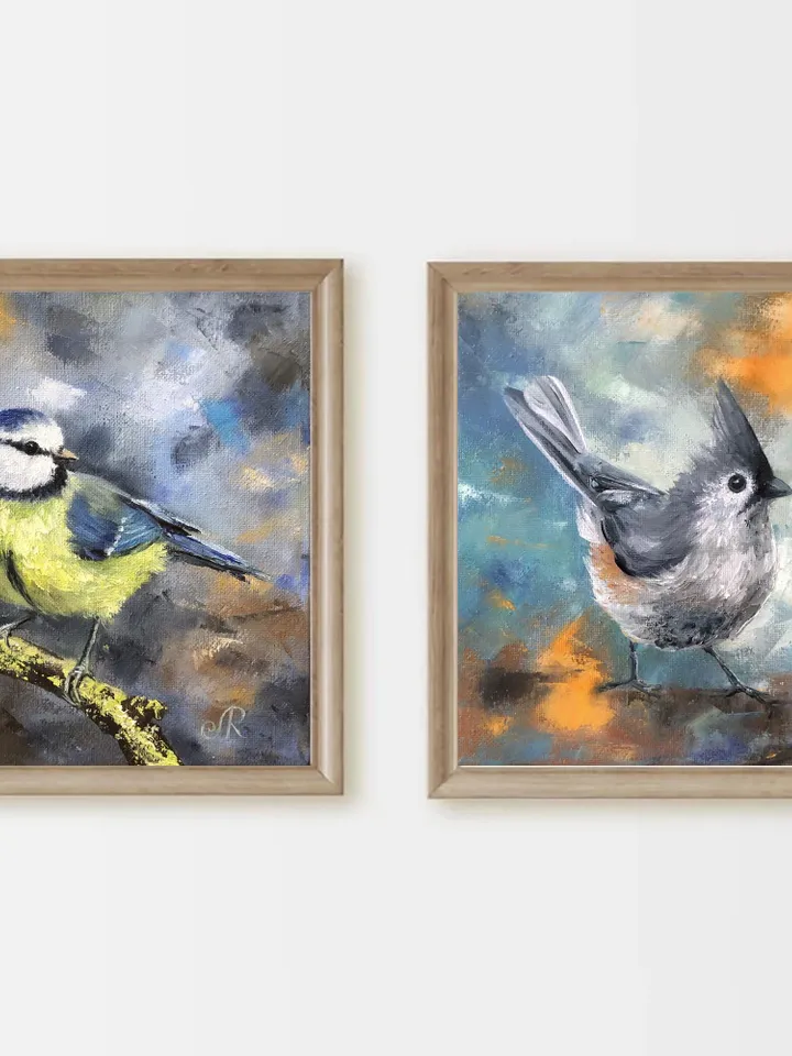 Bird Original Oil Painting Birds Wall Art Animal Painting