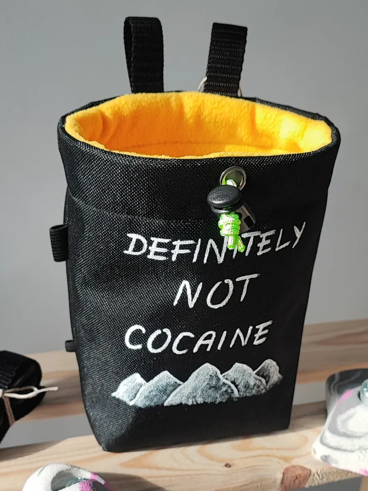 Chalk bag Not Cocaine for rock climbing and bouldering