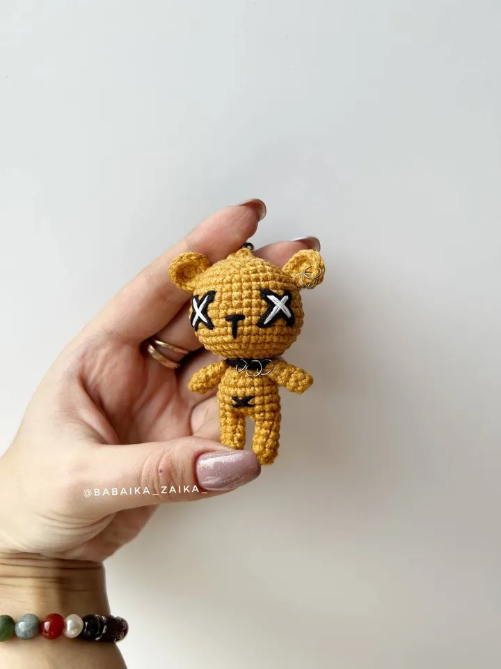 PDF Crochet Goth Bear Pattern, Amigurumi goth teddy bear Voodoo doll Pattern, Keychain Crochet Pattern Halloween Crochet Pattern Voodoo Bear
