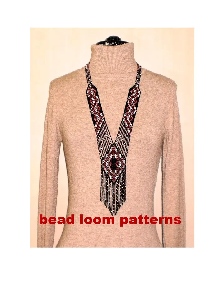 Bead loom patterns, schemes for a Gerdan-Split-Loom Necklace, Beading Loom only Pattern, Instant Download, PDF