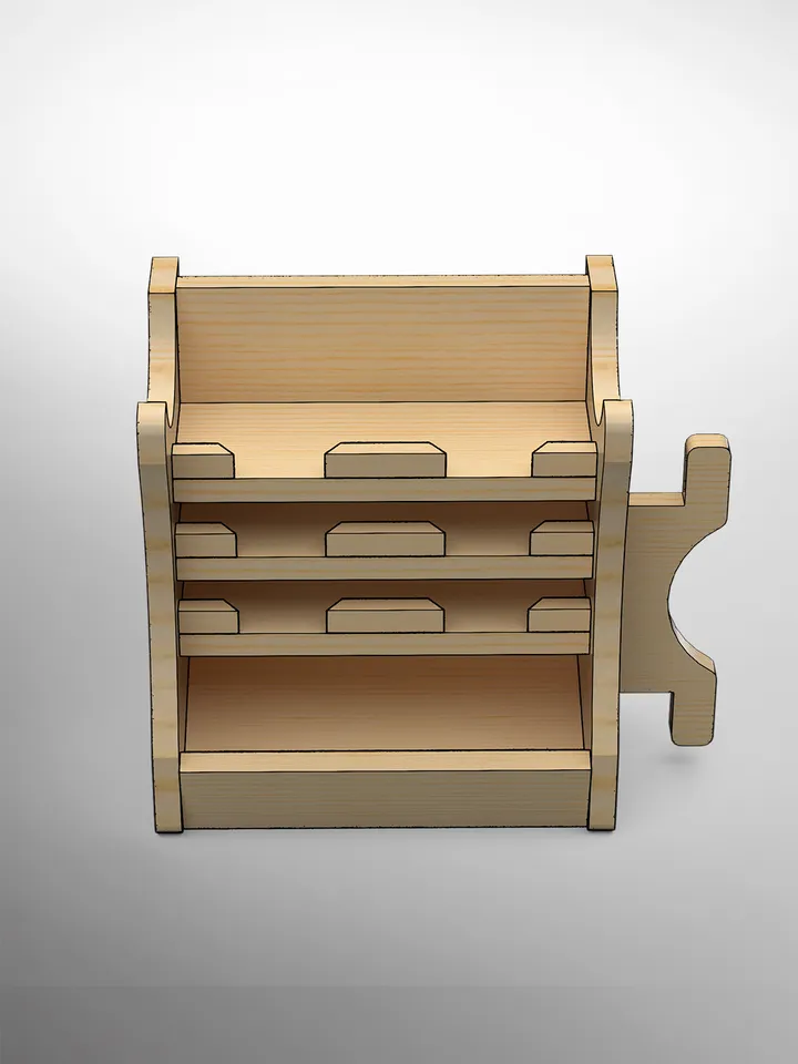 Wall Organizer Shelf for Multi-Tool & Accessories | French Cleat Mount | PDF Woodworking Plans | CNC Files