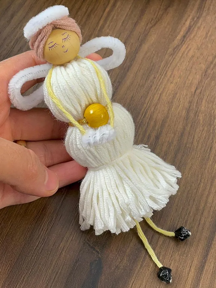 Handmade Yarn Angel Doll PDF Pattern, DIY Faith-Inspired Decoration, Christmas Ornament Craft, Spiritual Yarn Keepsake Design