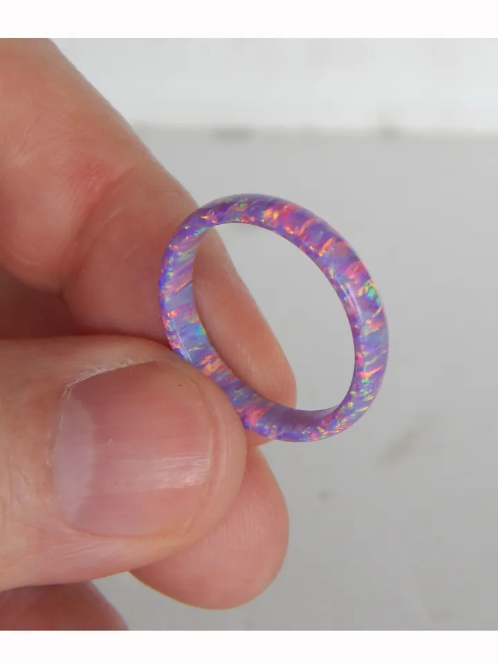 Solid opal ring. Very beautiful opal ring lavender color. Solid opal band.