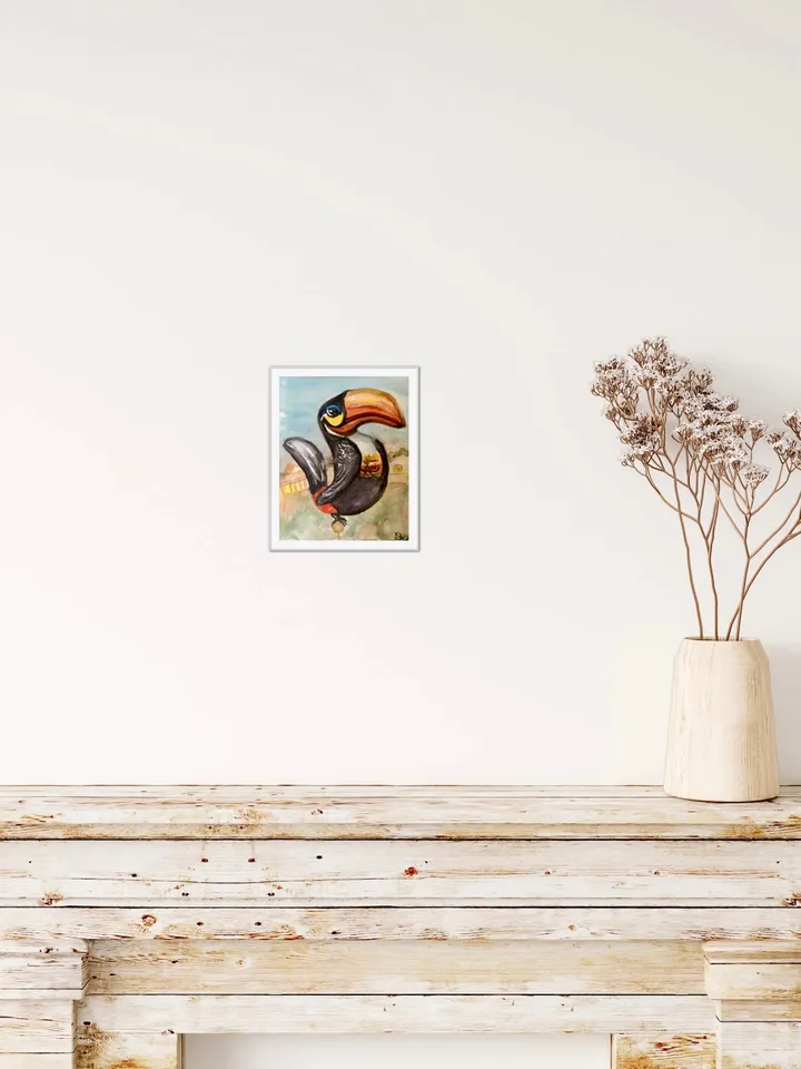 Parrot painting ,original watercolour painting wall art,birds painting,small painting gift,handpainted colourful parrot ,wall hanging