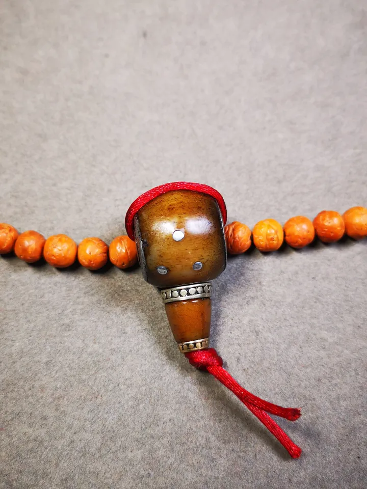 Gandhanra Tibetan Yak Bone Carved Guru Bead,Big Size T-drilled 3-Hole Prayer Bead,Mala Bead,Connector Bead for Buddhist Bead Accessories
