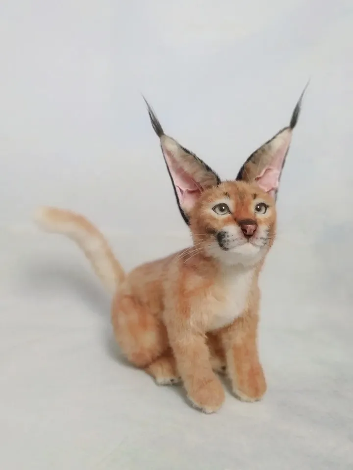 Cat Art Dolls - Lifelike Caracal Cub | Realistic Stuffed Animals