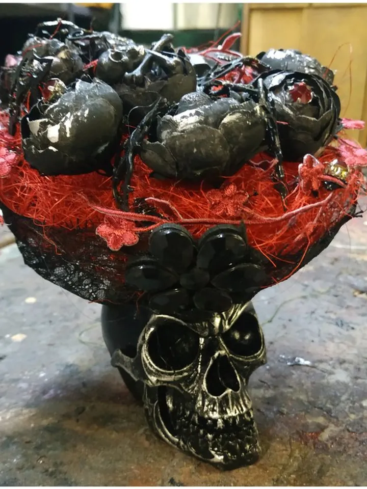 Infernal Boutonniere - Halloween Accessory - Scary gift - Gothic gift - skull 99