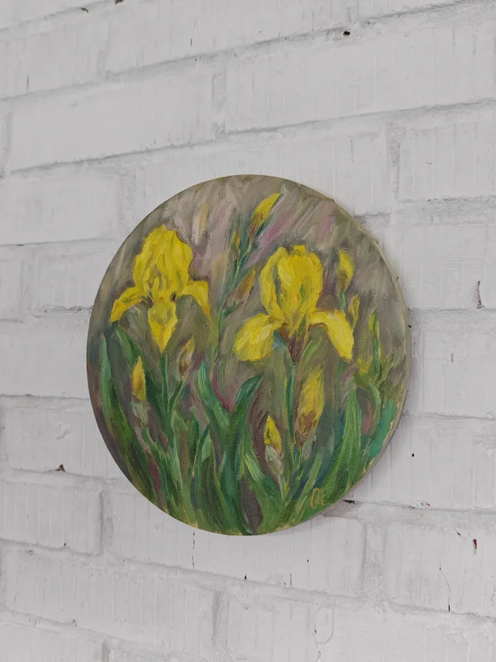 Irises original oil painting on canvas