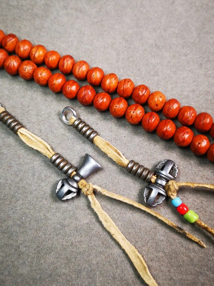 Gandhanra Handmade Tibetan Buddhist Mala Counters,Prayer Bead Counters,with Dorje and Vajra,Made of Cold Iron