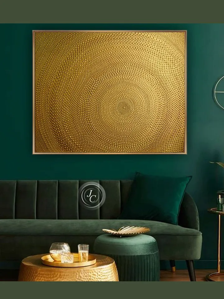 Gold Abstract Wall Art Glittery Golden Painting Textured art on Canvas Abstract painting Above bed decor by Juliya JC