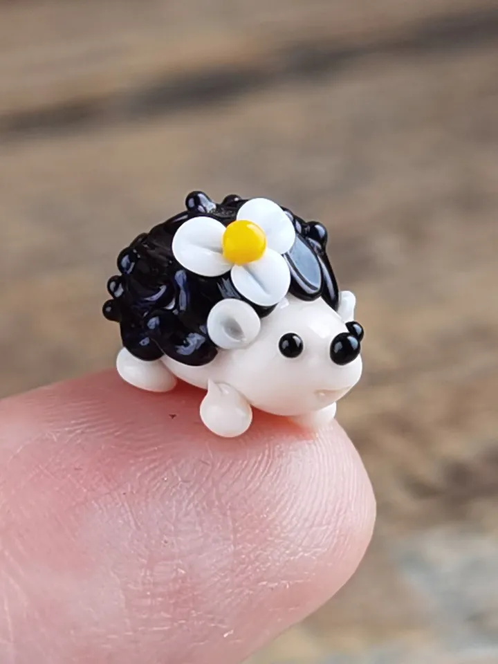 MINIATURE ANIMALS Hedgehog figurine Hedgehog miniature Baby Hedgehog Glass Hedgehog decor Hedgehog gift Tiny Hedgehog Fairy garden animal