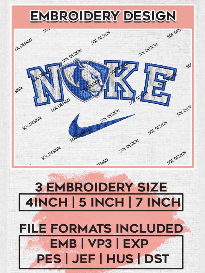 Nike Eastern Illinois Panthers Machine Embroidery Design, NCAA Eastern Illinois Panthers Embroidery Design files, NCAA Logo Embroidery Designs, NCAA Machine Embroidery Designs, Digital Download