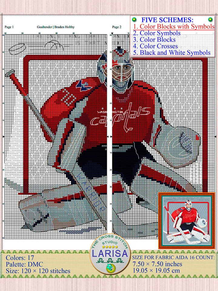 Goalie Cross Stitch Pattern | Goaltender | Hockey Goalie